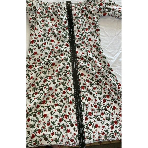 Missguided On Off Shoulder Balloon Sleeve Floral Dress Size US 6 - Picture 7 of 8